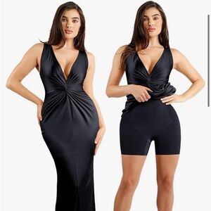 Popilush Deep V Maxi Dress with shapewear inside. Worn once.